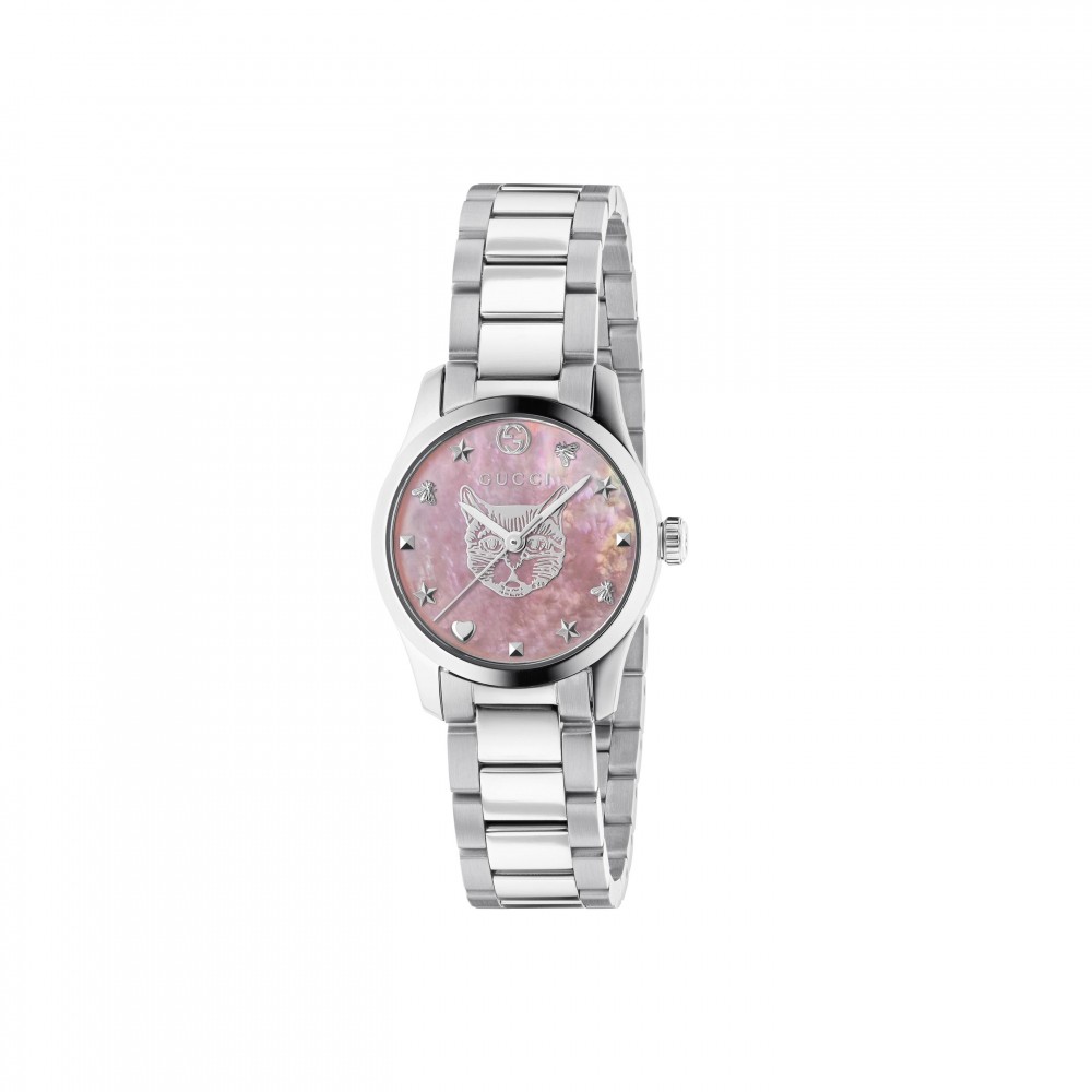 Gucci G-Timeless Iconic Feline Watch in Pink