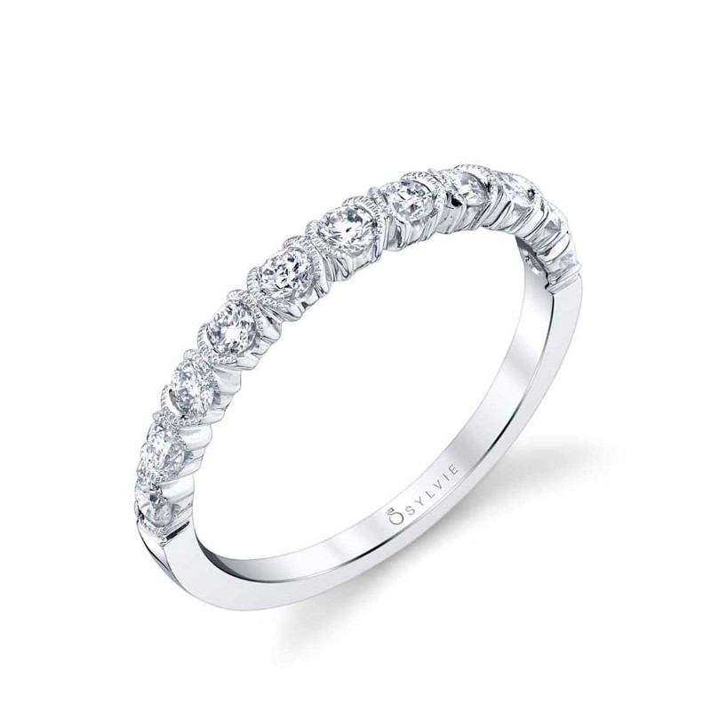 Sylvie Unique Bezel Set Stackable Band - Margot