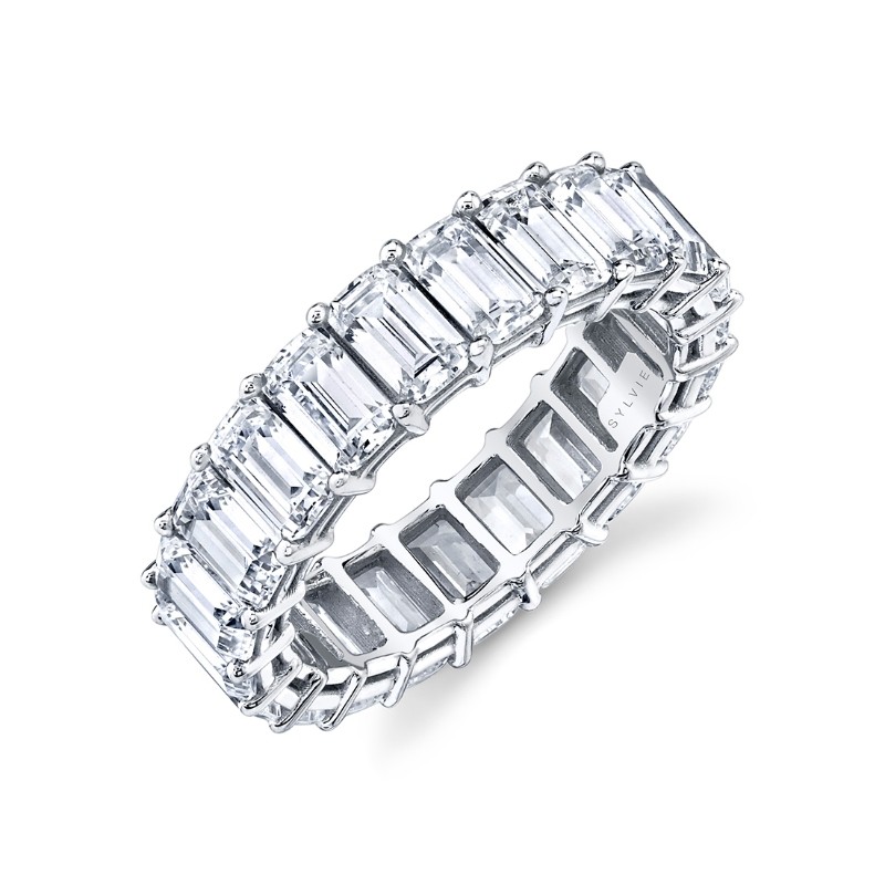 Sylvie Emerald Cut Diamond Eternity Band