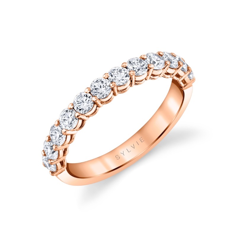 Sylvie Round Shaped Wedding Ring- 0.85 CT