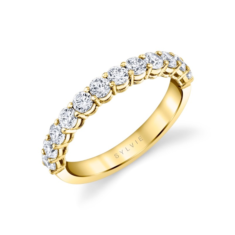 Sylvie Round Shaped Wedding Ring- 0.85 CT