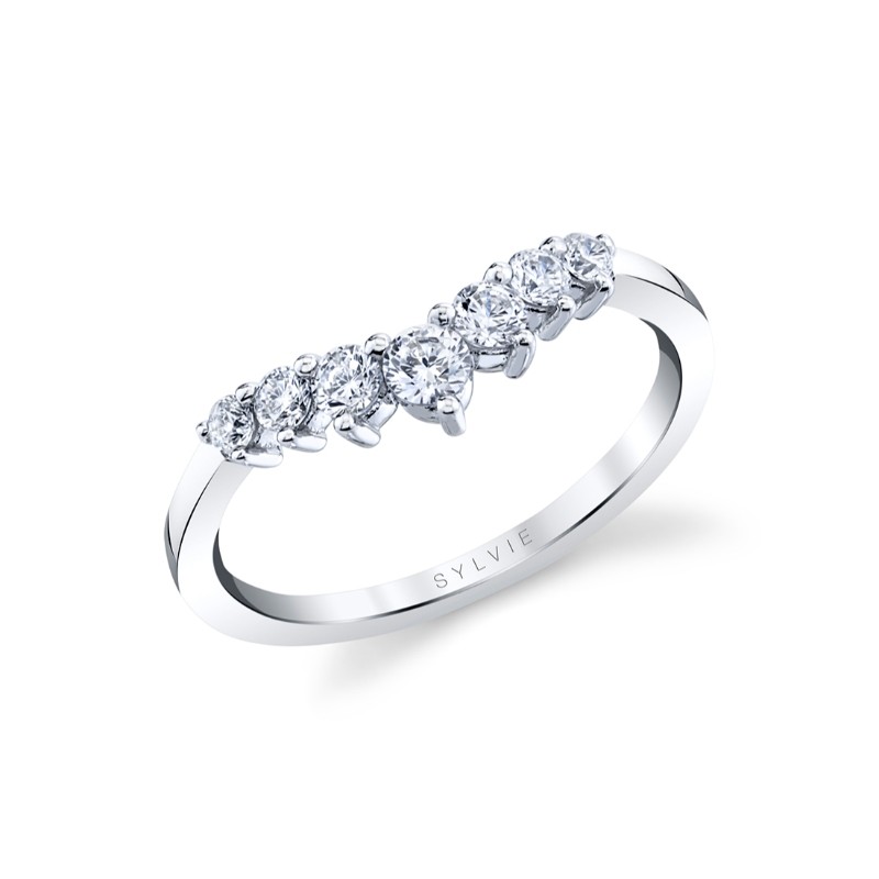 Sylvie Curved Diamond Wedding Ring