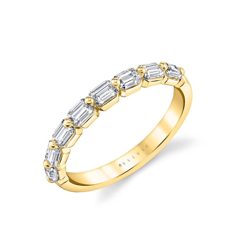 Sylvie Shared Prong Baguette Wedding Ring