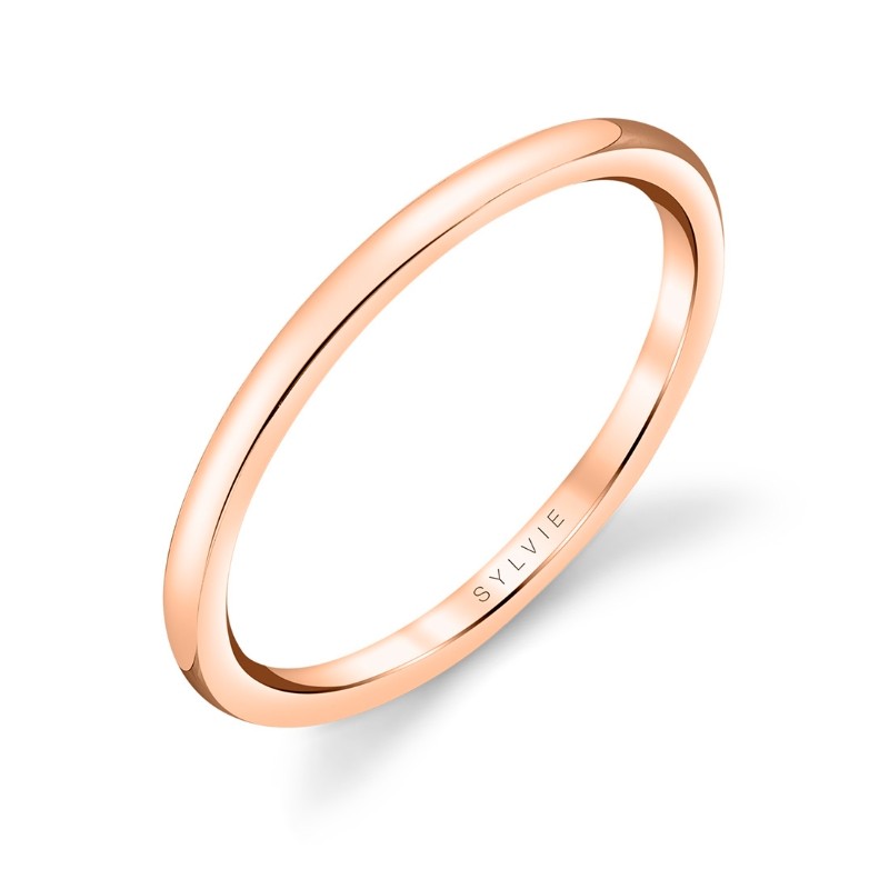 Sylvie High Polish Wedding Band - Amelia