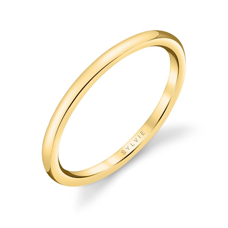Sylvie High Polish Wedding Band - Amelia