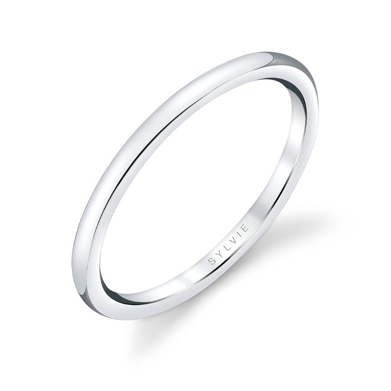 Sylvie High Polish Wedding Band - Amelia