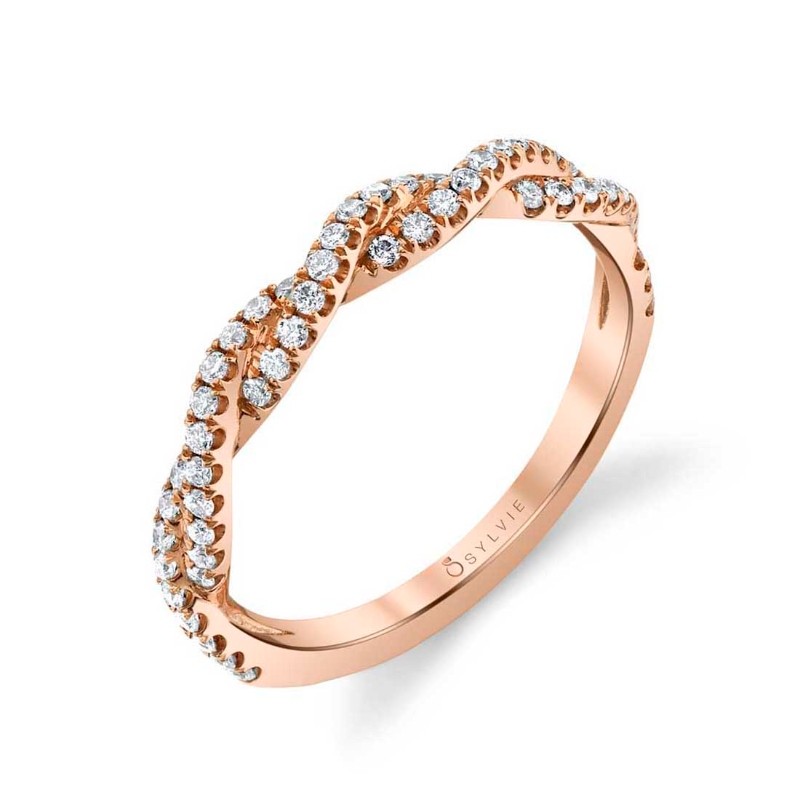 Sylvie Modern Spiral Wedding Band - Leana