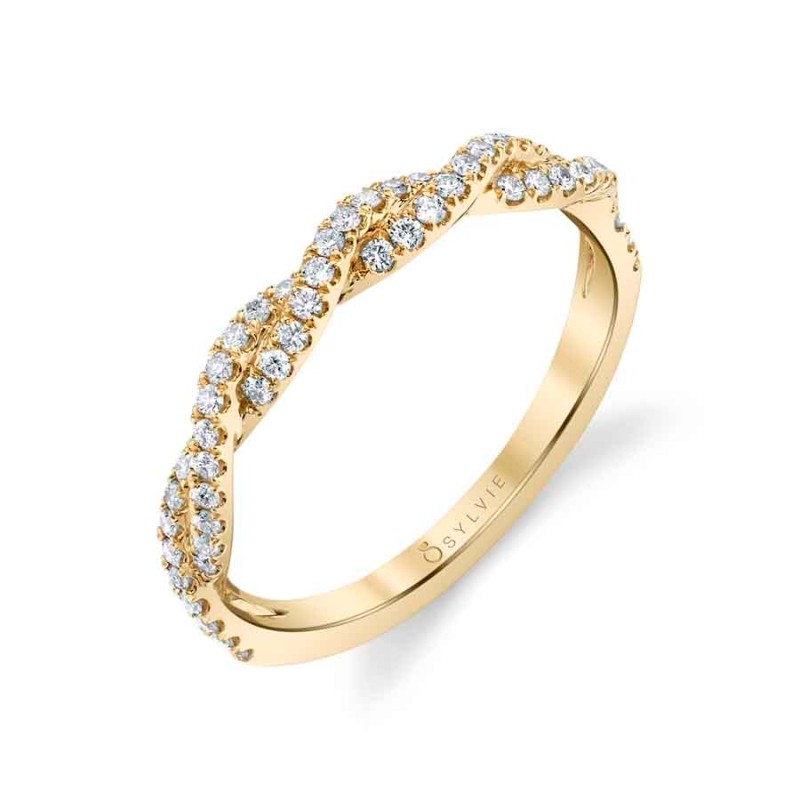 Sylvie Modern Spiral Wedding Band - Leana