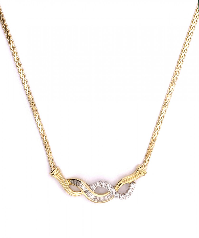 Fancy Round and Baguette Diamond Necklace
