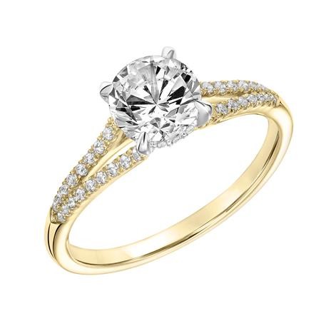 Delicate Split Shank Diamond Engagement Ring