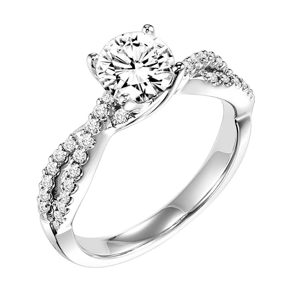 Diamond Engagement Ring with Channel Set Princess Cut Diamond