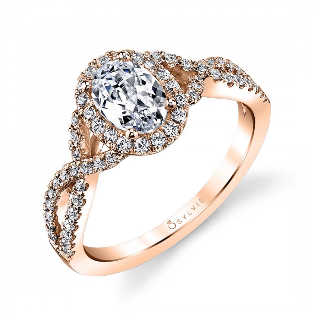 Jocelina Oval Spiral Diamond Engagement Ring