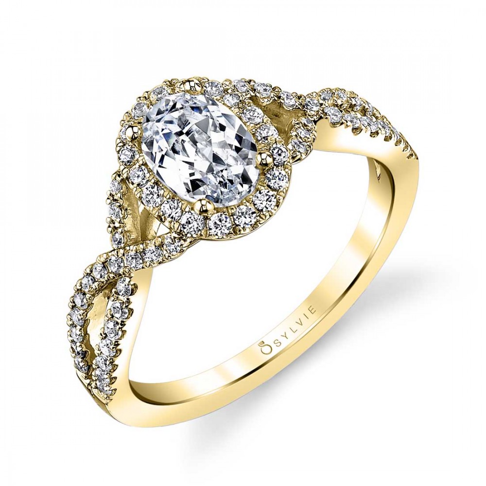 Jocelina Oval Spiral Diamond Engagement Ring