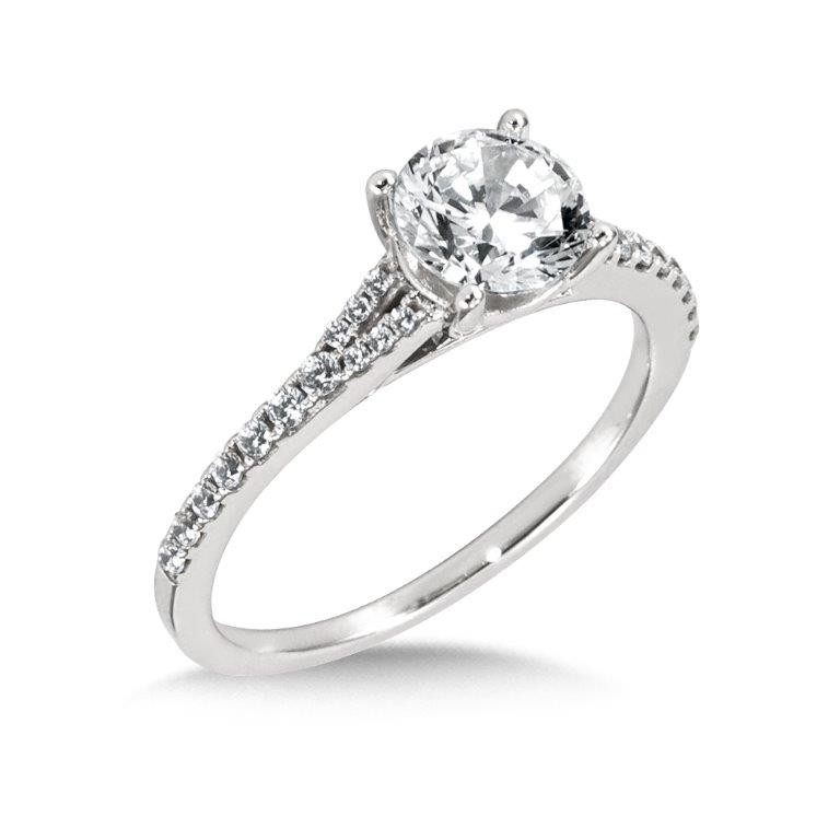 Diamond Engagement Ring with Subtle Split Shank