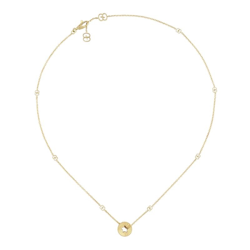Gucci Icon Necklace with Round Pendant and Star Cut Out