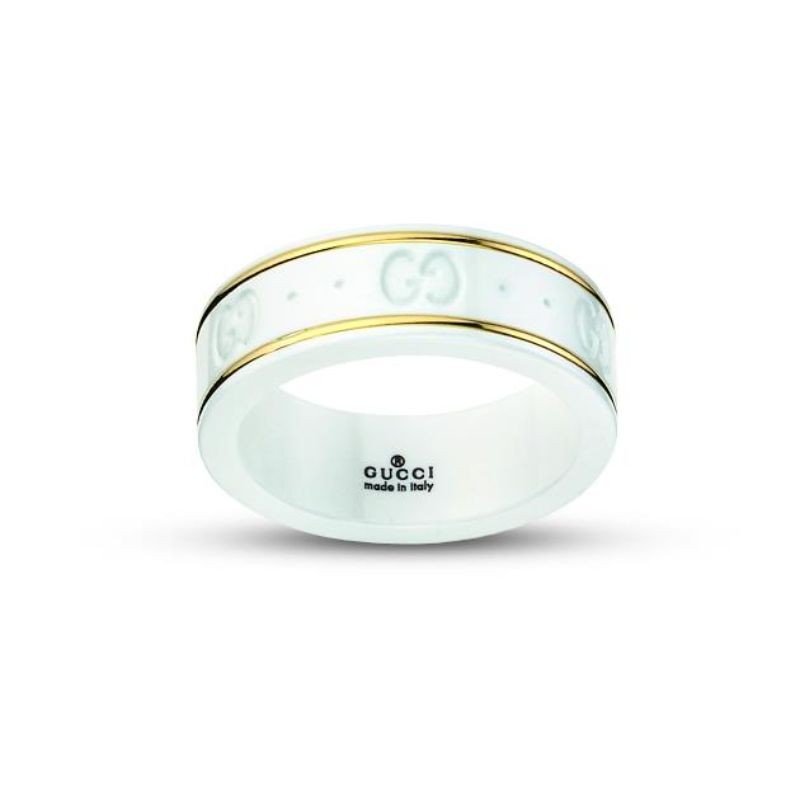 Gucci Icon Thin Band in Yellow Gold and Zirconia