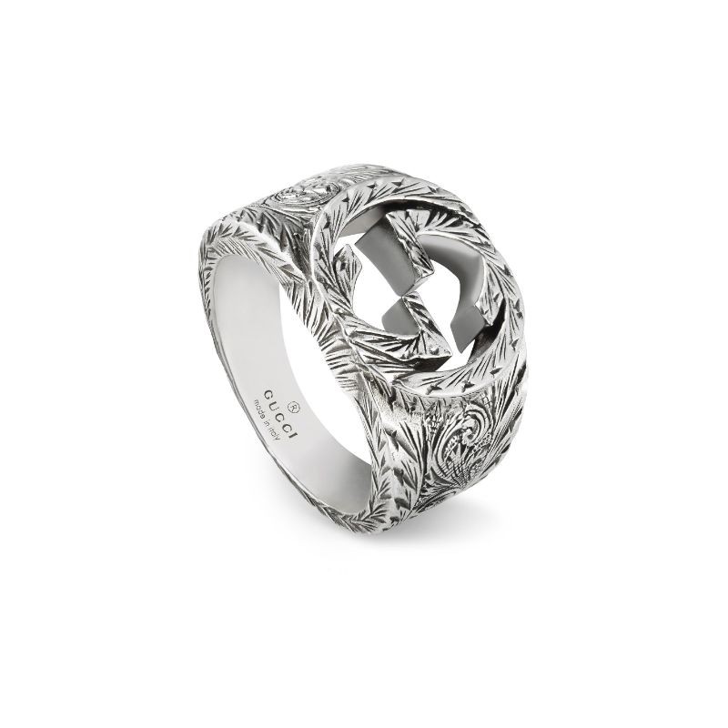 Gucci Interlocking G Ring with Paisley Pattern