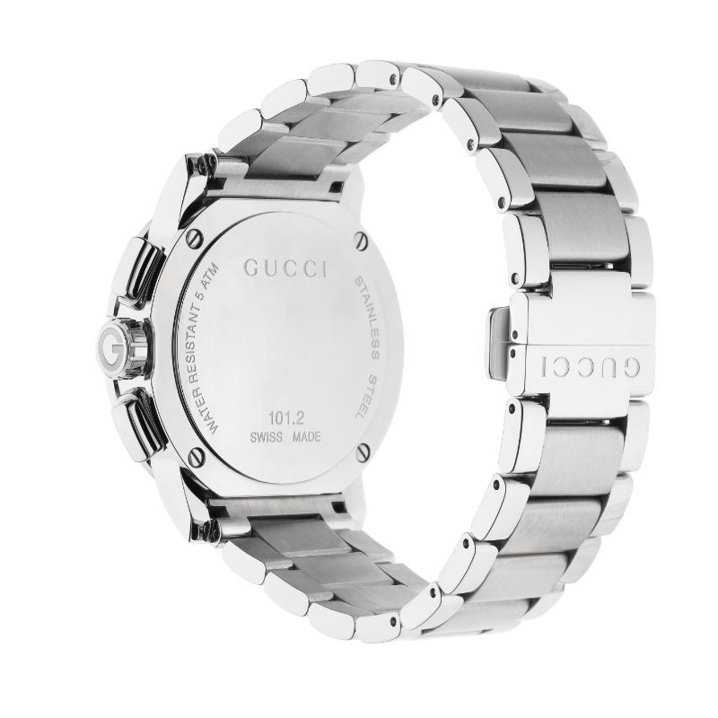 Gucci G-Chrono  Stainless Watch with Black Guilloché Dial