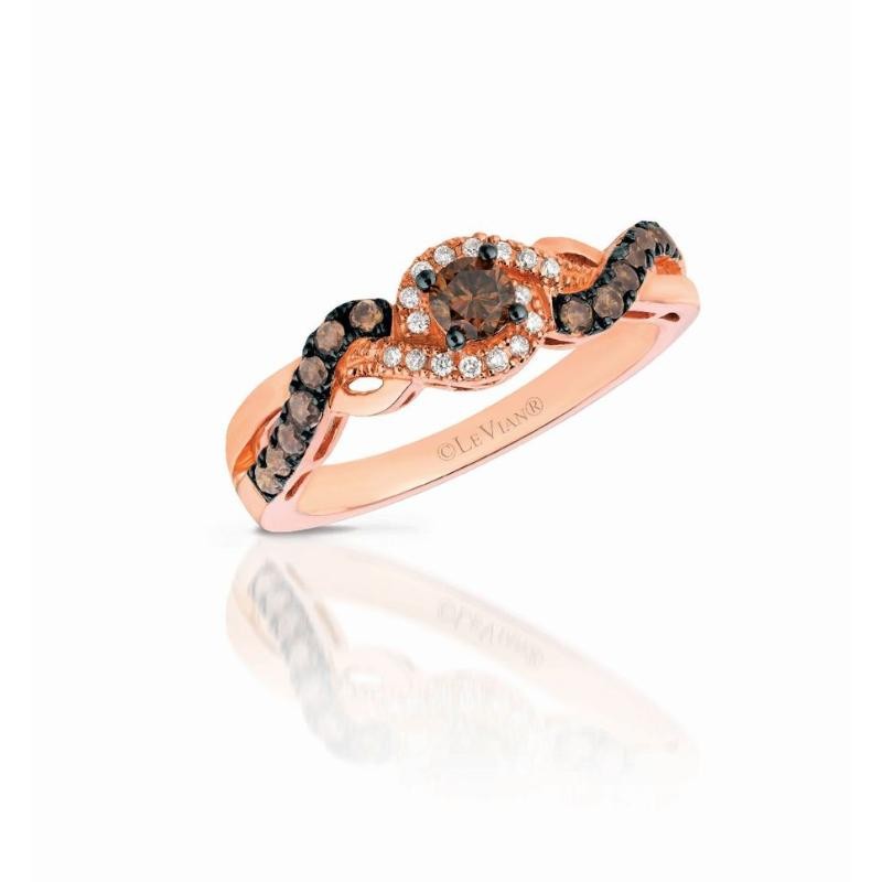 Le Vian Chocolatier&reg; Ring featuring 1/3 cts. Chocolate Diamonds&reg; , 1/20 cts. Vanilla Diamonds&reg; set in 14K Strawberry Gold&reg;