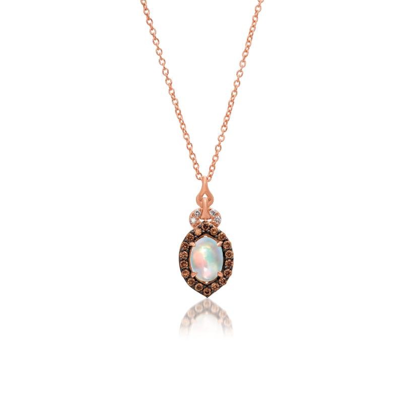 Le Vian Chocolatier&reg; Pendant featuring 3/8 cts. Neopolitan Opal&reg; , 1/6 cts. Chocolate Diamonds&reg; , Vanilla Diamonds&reg; set in 14K Strawberry Gold&reg;