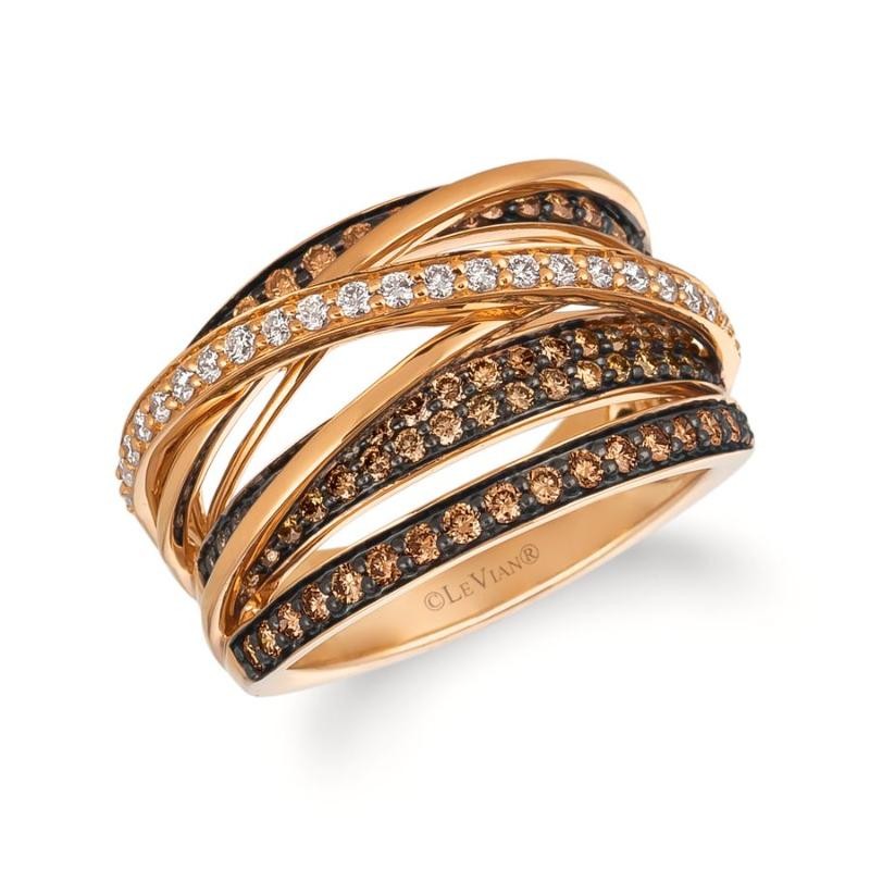 Le Vian Chocolatier&reg; Ring featuring 7/8 cts. Chocolate Diamonds&reg; , 1/4 cts. Vanilla Diamonds&reg; set in 14K Strawberry Gold&reg;