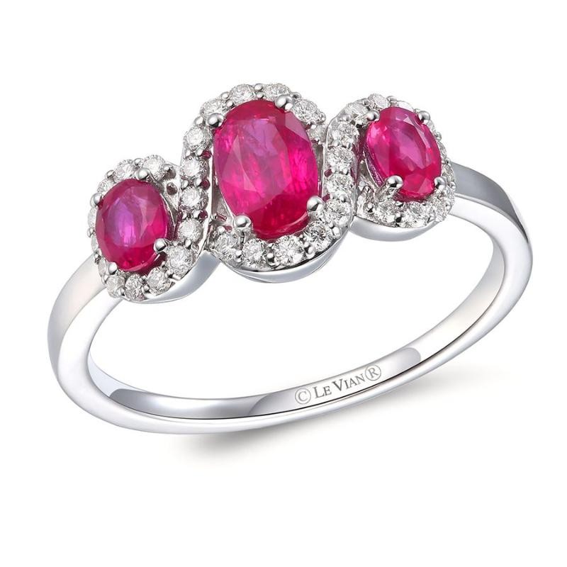 Le Vian&reg; Ring featuring 7/8 cts. Passion Ruby&reg; , 1/5 cts. Vanilla Diamonds&reg; set in 14K Vanilla Gold&reg;