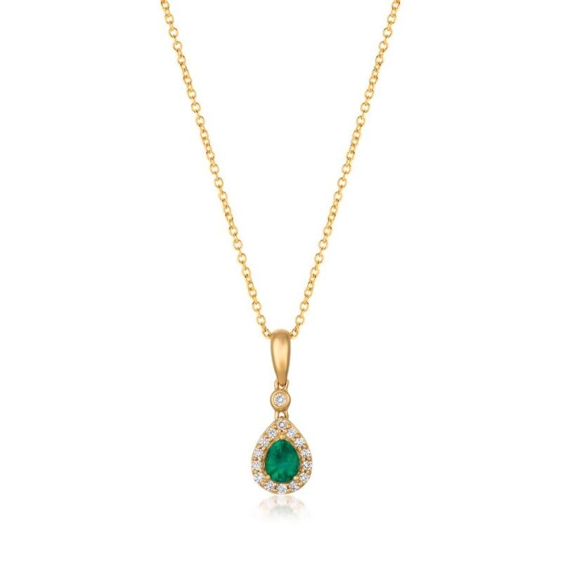 Le Vian&reg; Pendant featuring 1/4 cts. Costa Smeralda Emeralds&trade; , 1/10 cts. Vanilla Diamonds&reg; set in 14K Honey Gold&trade;