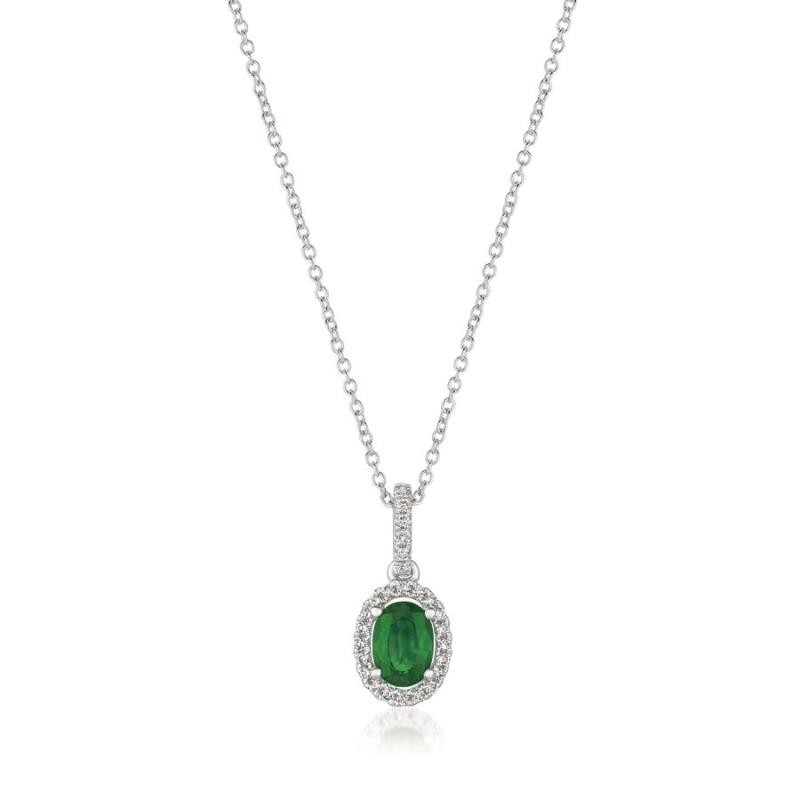 Le Vian&reg; Pendant featuring 3/8 cts. Costa Smeralda Emeralds&trade; , 1/10 cts. Vanilla Diamonds&reg; set in 14K Vanilla Gold&reg;
