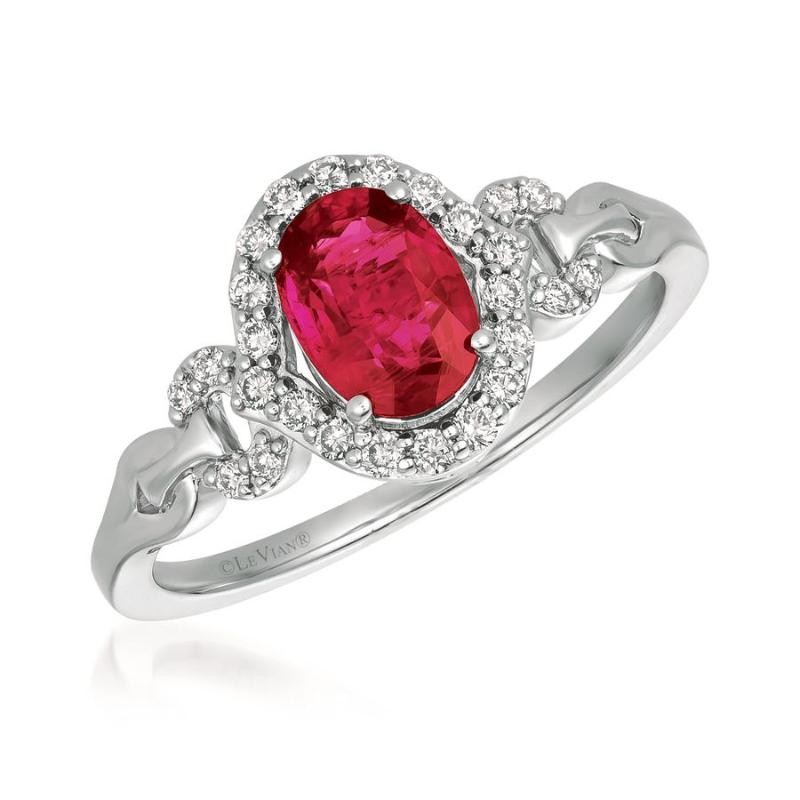 Le Vian&reg; Ring featuring 3/4 cts. Passion Ruby&reg; , 1/5 cts. Vanilla Diamonds&reg; set in 14K Vanilla Gold&reg;