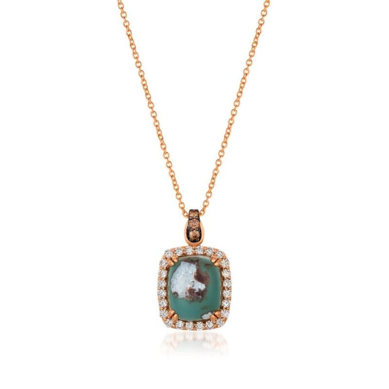 Le Vian&reg; Pendant featuring 6 cts. Peacock Aquaprase&trade; , 1/10 cts. Chocolate Diamonds&reg; , 1/2 cts. Nude Diamonds&trade; set in 14K Strawberry Gold&reg;