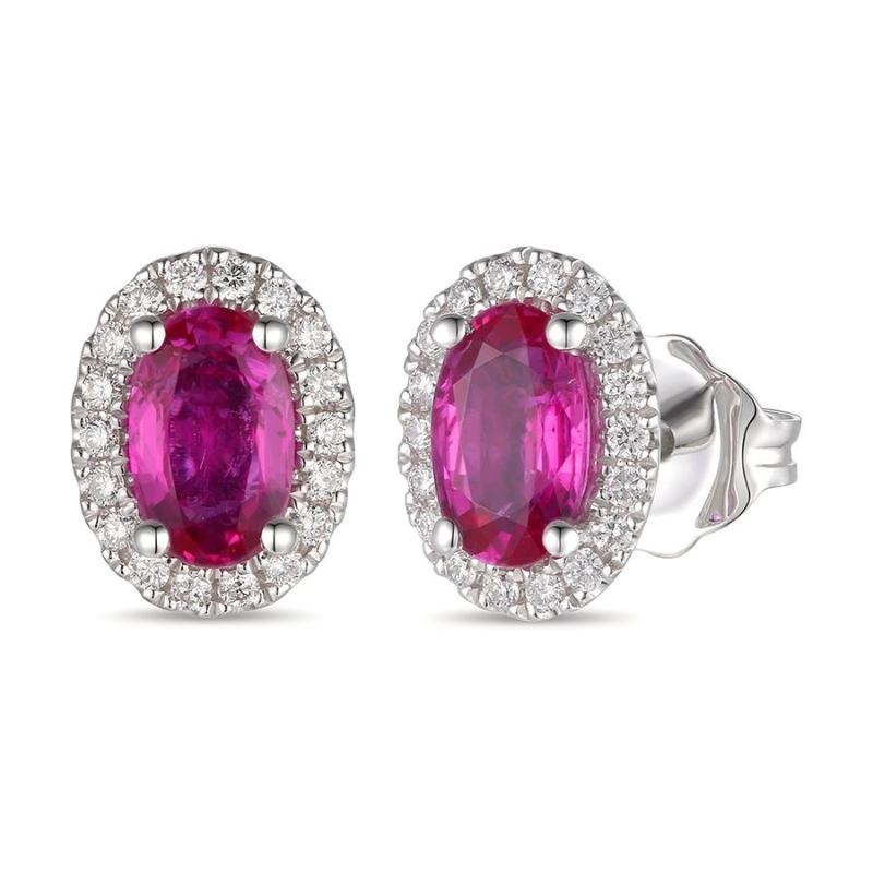 Le Vian&reg; Earrings featuring 7/8 cts. Passion Ruby&reg; , 1/8 cts. Vanilla Diamonds&reg; set in 14K Vanilla Gold&reg;