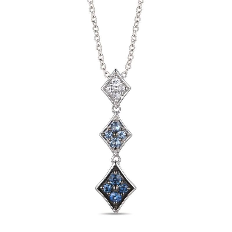 Le Vian Ombre&reg; Pendant featuring 1/5 cts. Denim Ombré&reg; Sapphire, 1/20 cts. Vanilla Sapphire&trade; , set in 14K Vanilla Gold&reg;
