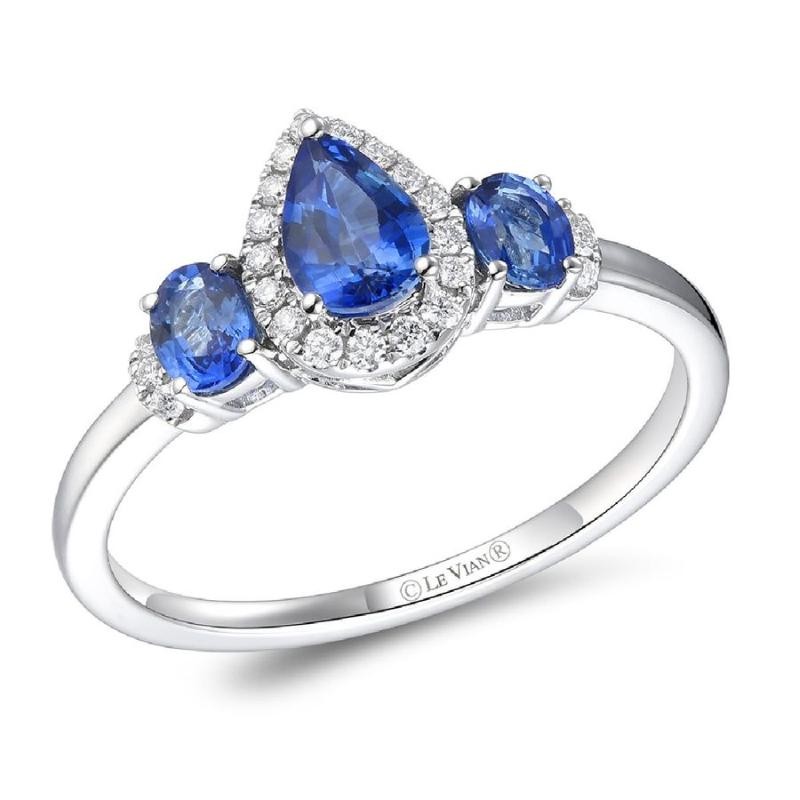 Le Vian&reg; Ring featuring 3/4 cts. Blueberry Sapphire&trade; , 1/10 cts. Vanilla Diamonds&reg; set in 14K Vanilla Gold&reg;