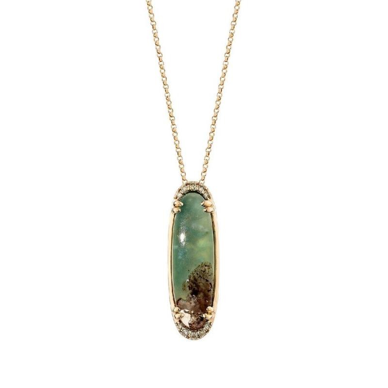 Le Vian&reg; Pendant featuring 3 3/8 cts. Peacock Aquaprase&trade; , 1/20 cts. Nude Diamonds&trade; set in 14K Strawberry Gold&reg;