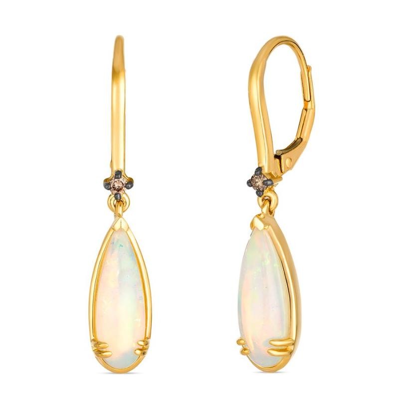 Le Vian Chocolatier&reg; Earrings featuring 2 1/5 cts. Neopolitan Opal&reg; , 1/20 cts. Chocolate Diamonds&reg; set in 14K Honey Gold&trade;