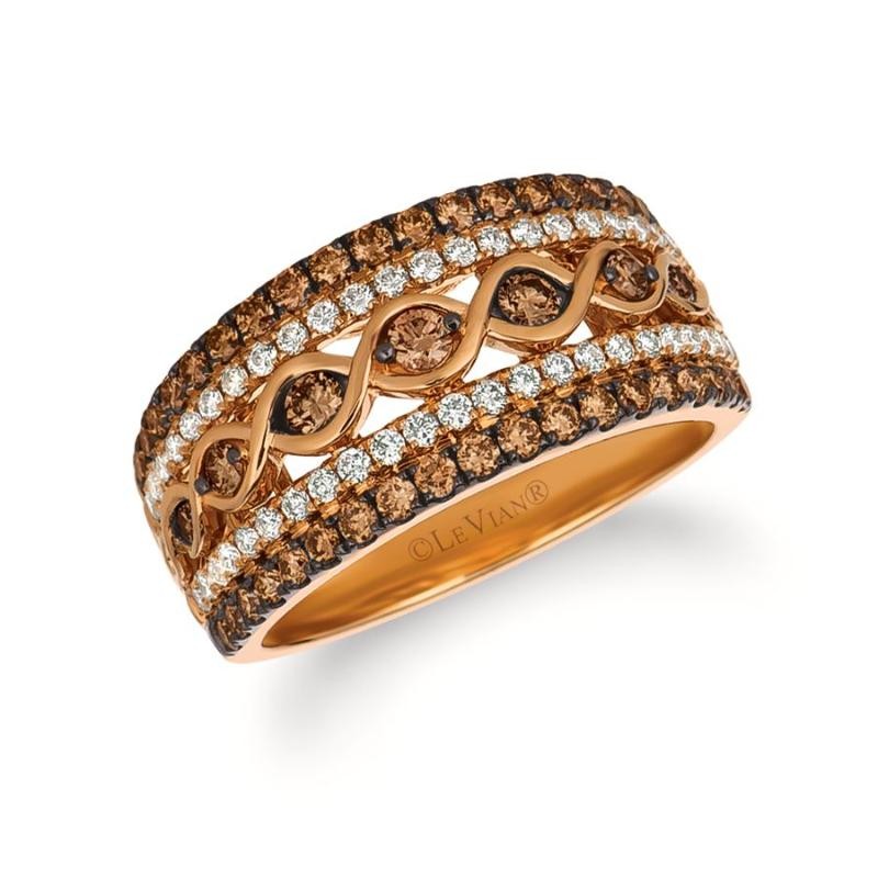 Le Vian Chocolatier&reg; Ring featuring 5/8 cts. Chocolate Diamonds&reg; , 1/3 cts. Vanilla Diamonds&reg; set in 14K Strawberry Gold&reg;