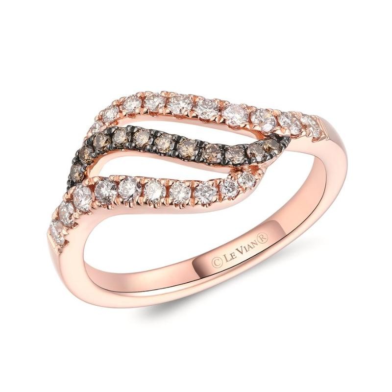 Le Vian&reg; Ring featuring 3/8 cts. Nude Diamonds&trade; , 1/8 cts. Chocolate Diamonds&reg; set in 14K Strawberry Gold&reg;