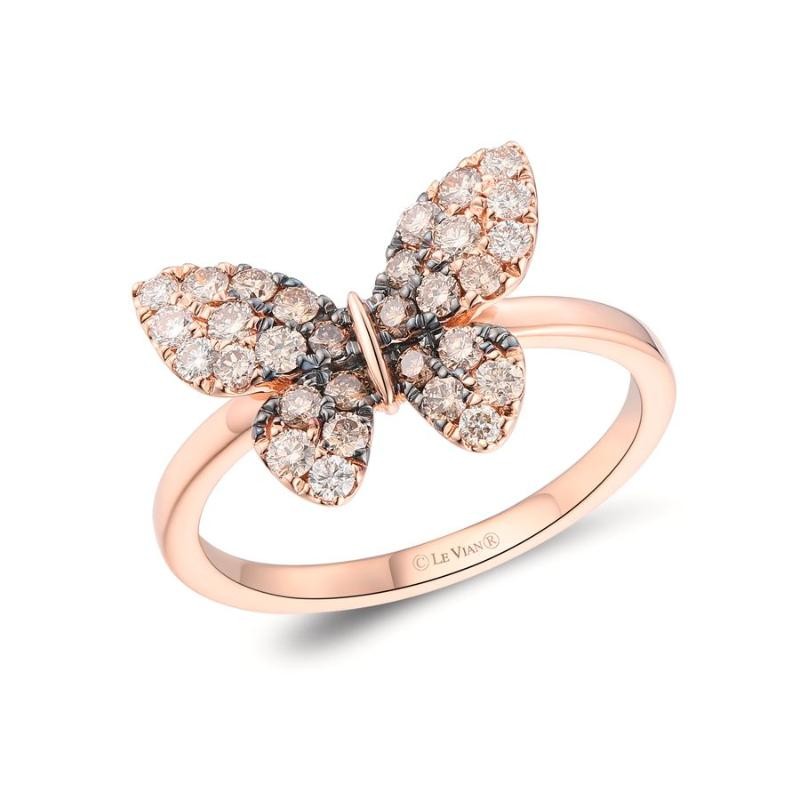 Le Vian Ombre&reg; Ring featuring 1/2 cts. Chocolate Ombré&reg; Diamonds , 1/8 cts. Vanilla Diamonds&reg; set in 14K Strawberry Gold&reg;