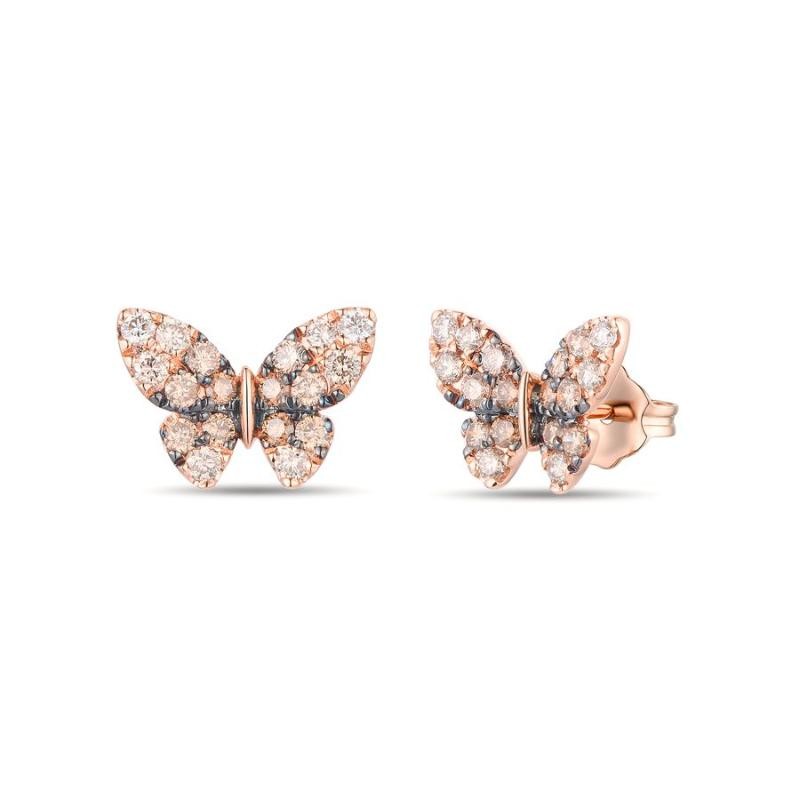 Le Vian Ombre&reg; Earrings featuring 5/8 cts. Chocolate Ombré&reg; Diamonds , 1/20 cts. Vanilla Diamonds&reg; set in 14K Strawberry Gold&reg;