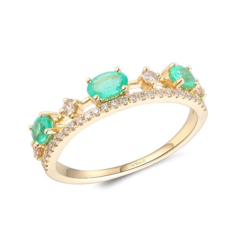 Le Vian&reg; Ring featuring 1/2 cts. Costa Smeralda Emeralds&trade; , 1/4 cts. Vanilla Diamonds&reg; set in 14K Honey Gold&trade;