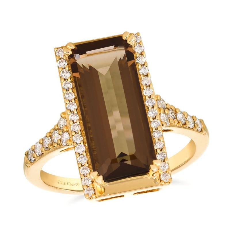 Le Vian&reg; Ring featuring 4 1/4 cts. Chocolate Quartz&reg; , 1/3 cts. Nude Diamonds&trade; set in 14K Honey Gold&trade;