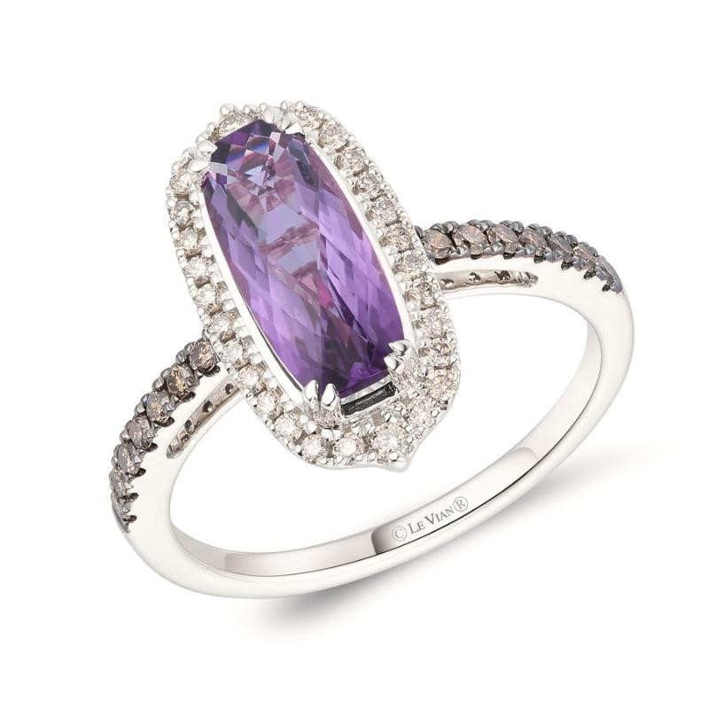 Le Vian&reg; Ring featuring 1 5/8 cts. Grape Amethyst&trade; , 1/5 cts. Nude Diamonds&trade; , 1/6 cts. Chocolate Diamonds&reg; set in 14K Vanilla Gold&reg;
