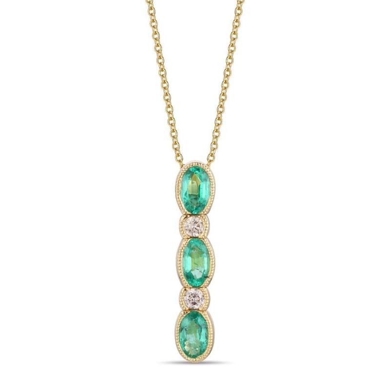 Le Vian&reg; Pendant featuring 1/2 cts. Costa Smeralda Emeralds&trade; , 1/10 cts. Vanilla Diamonds&reg; set in 14K Honey Gold&trade;