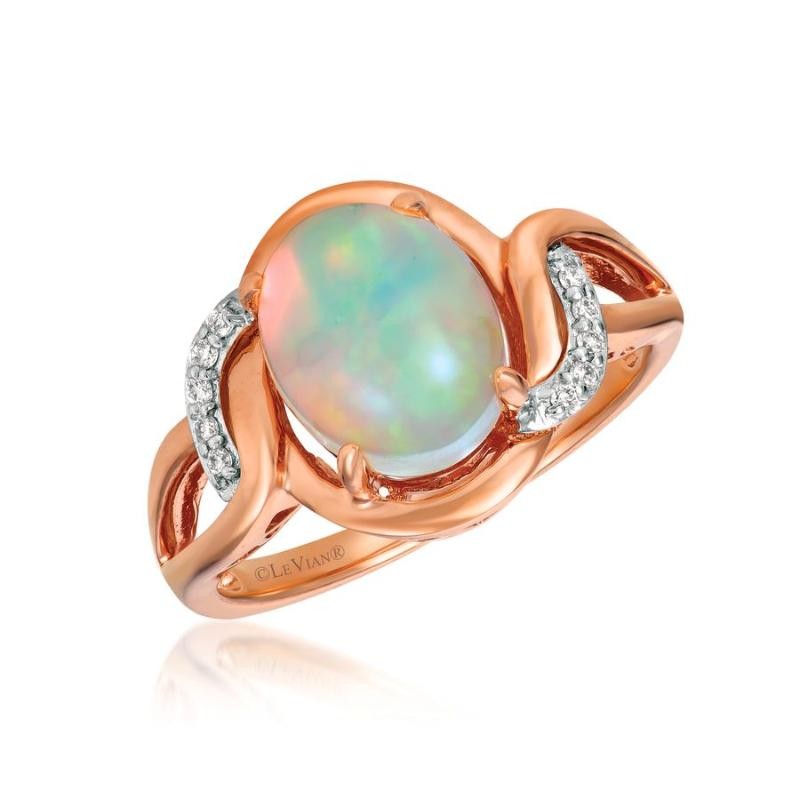 Le Vian&reg; Ring featuring 1 1/5 cts. Neopolitan Opal&reg; , 1/20 cts. Vanilla Diamonds&reg; set in 14K Strawberry Gold&reg;