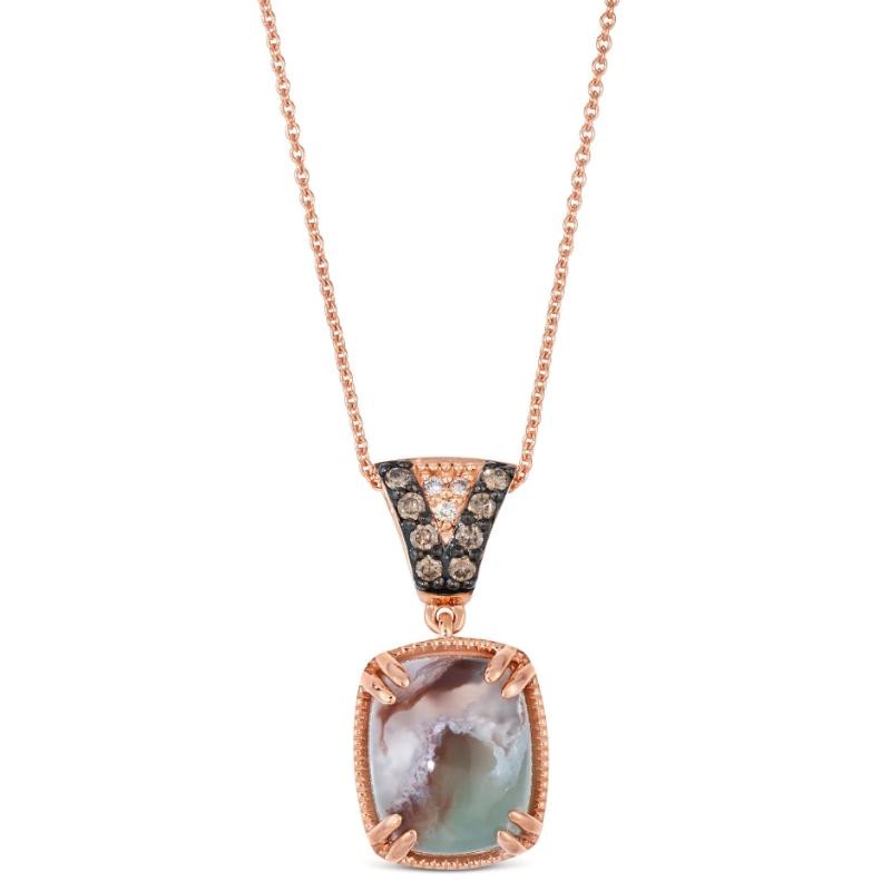 Le Vian&reg; Pendant featuring 5 cts. Peacock Aquaprase&trade; , 1/10 cts. Chocolate Diamonds&reg; , Nude Diamonds&trade; set in 14K Strawberry Gold&reg;