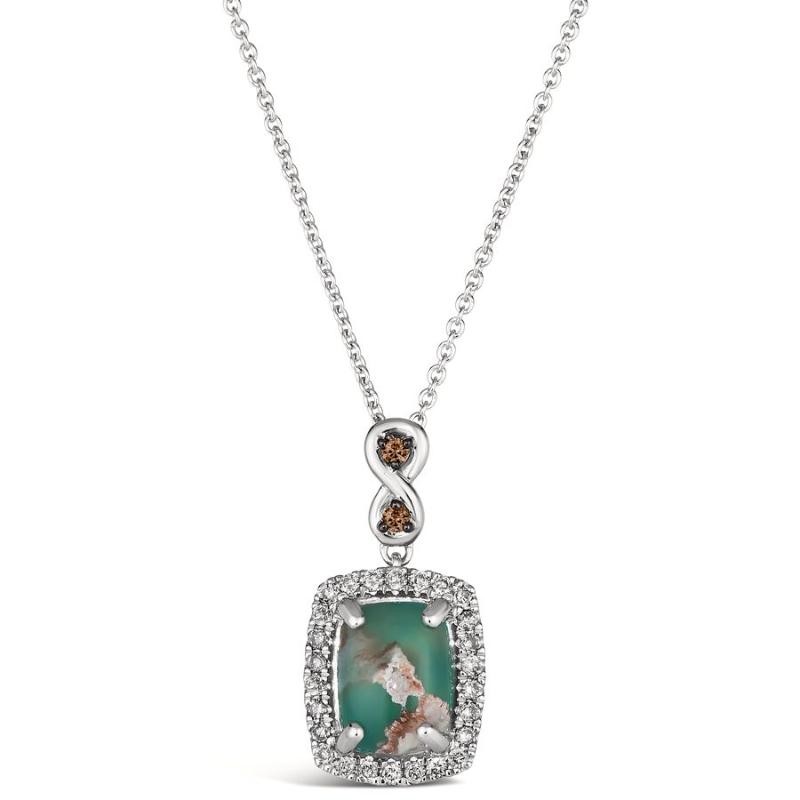 Le Vian Chocolatier&reg; Pendant featuring 1 1/5 cts. Peacock Aquaprase&trade; , Chocolate Diamonds&reg; , 1/6 cts. Vanilla Diamonds&reg; set in 14K Vanilla Gold&reg;