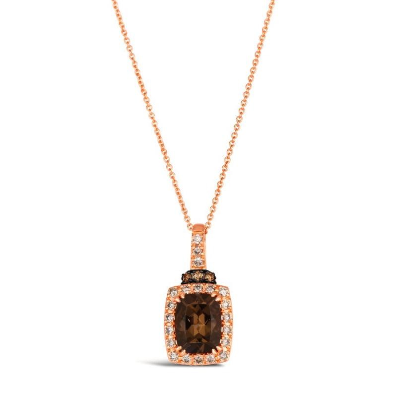 Le Vian&reg; Pendant featuring 1 3/4 cts. Chocolate Quartz&reg; , 1/4 cts. Nude Diamonds&trade; , 1/20 cts. Chocolate Diamonds&reg; set in 14K Strawberry Gold&reg;