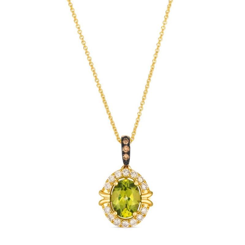 Le Vian&reg; Pendant featuring 1 1/5 cts. Green Apple Peridot&trade; , Chocolate Diamonds&reg; , 1/5 cts. Nude Diamonds&trade; set in 14K Honey Gold&trade;