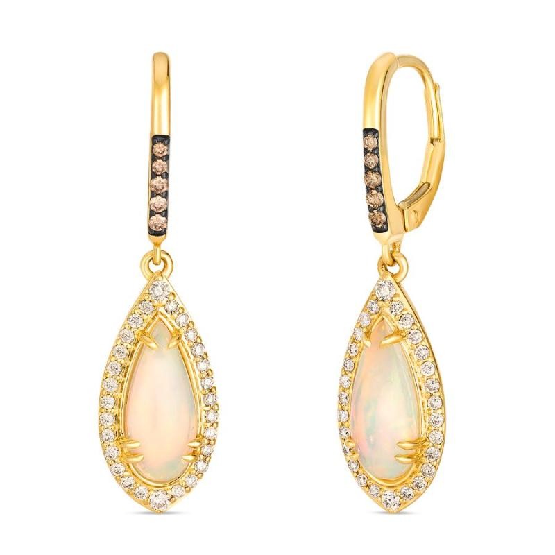 Le Vian&reg; Earrings featuring 1 3/4 cts. Neopolitan Opal&reg; , 1/3 cts. Nude Diamonds&trade; , 1/20 cts. Chocolate Diamonds&reg; set in 14K Honey Gold&trade;
