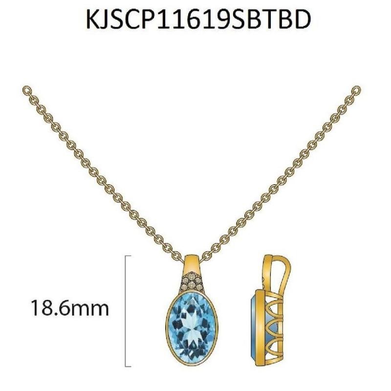 Le Vian&reg; Pendant featuring 3 3/4 cts. Ocean Blue Topaz&trade; , Nude Diamonds&trade; set in 14K Honey Gold&trade;
